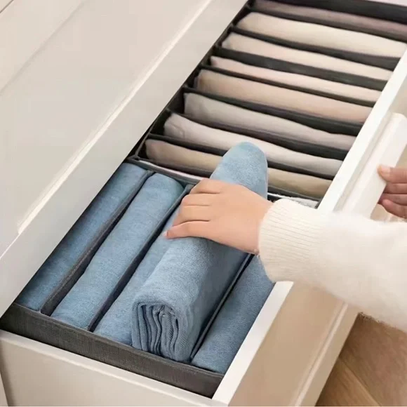 3 Pack Jeans Compartment Storage Closet Organizer Clothes Separation Box Divider - Picture 4 of 5